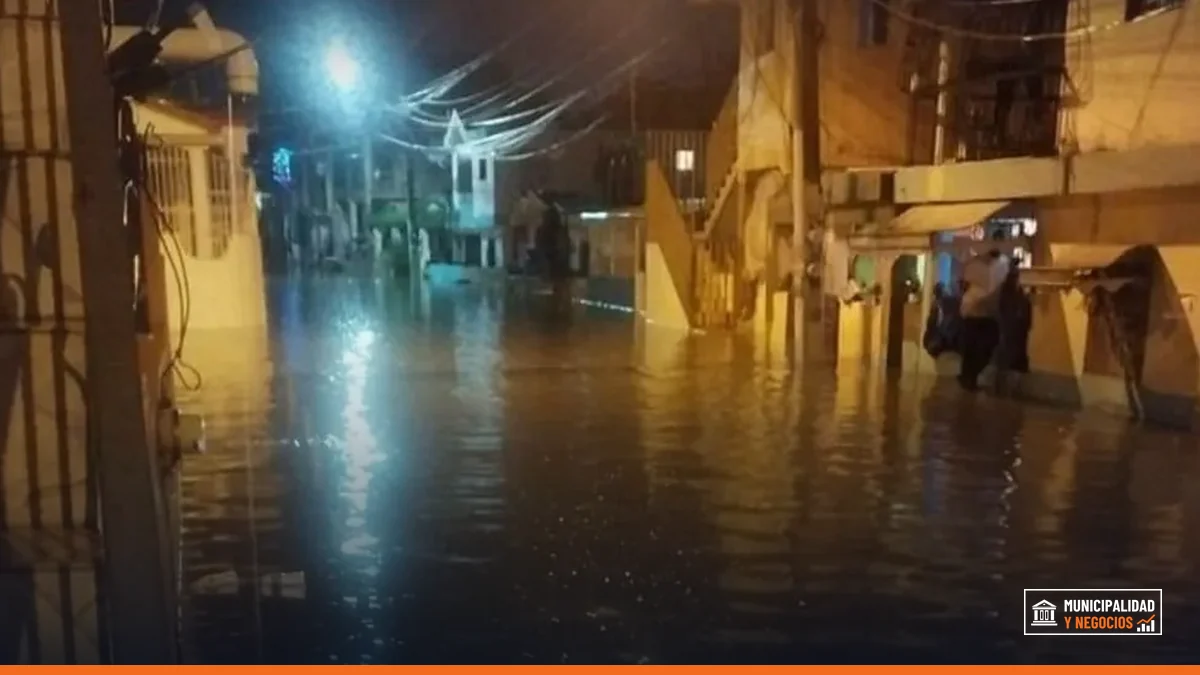 Imagen de una zona inundada en la provincia de Santiago.