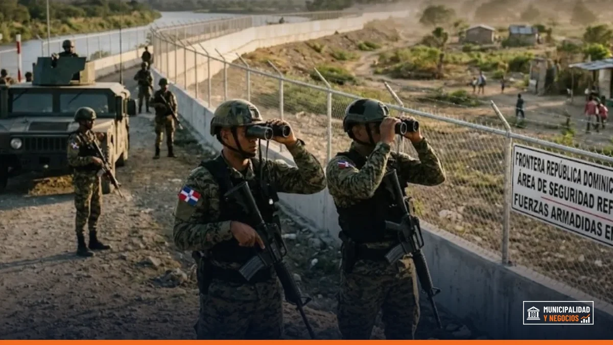 Fuerzas militares dominicanas en la frontera sur con Haití.