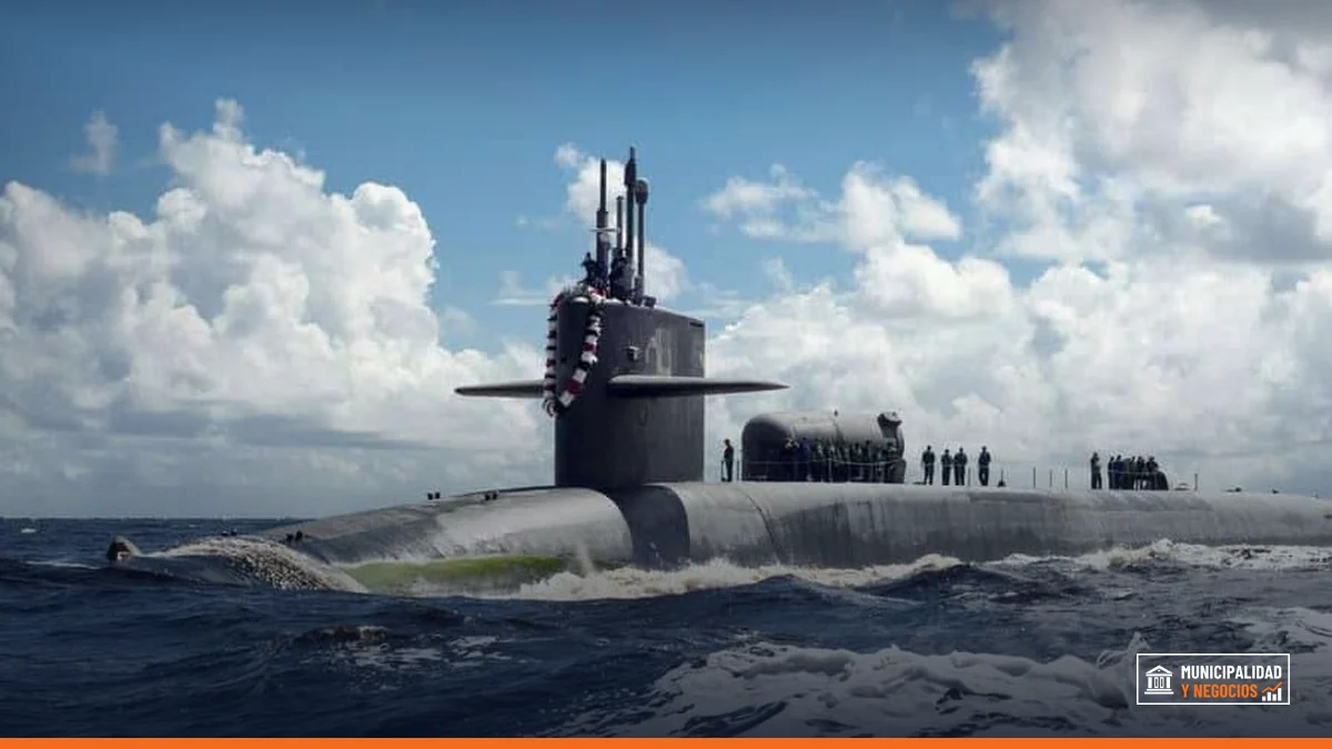 Submarino USS Colorado en la base naval estadounidense en Australia.